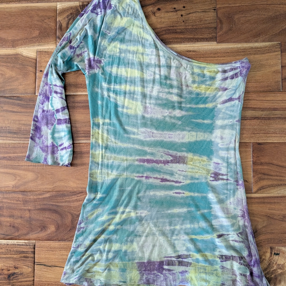 Blue Sky Multicolor Tie-Dye Top
